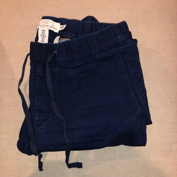 H&M/LOGG Navy Drawstring Cotton/Denim Pant - Picture 1 of 3